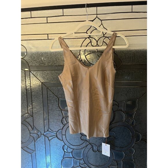 La Prestic Ouiston 100% Silk Roll Edge Beige Tanktop Seigle Twill Size 1--$295